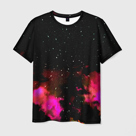 Мужская футболка 3D с принтом Звездный путь в Белгороде, 100% полиэфир | прямой крой, круглый вырез горловины, длина до линии бедер | star | звезды | розовый