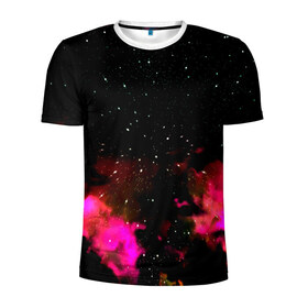 Мужская футболка 3D спортивная с принтом Звездный путь в Белгороде, 100% полиэстер с улучшенными характеристиками | приталенный силуэт, круглая горловина, широкие плечи, сужается к линии бедра | star | звезды | розовый