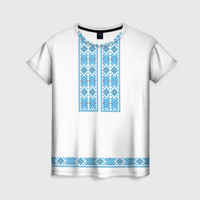 Женская футболка 3D с принтом Вышивка 32 в Белгороде, 100% полиэфир ( синтетическое хлопкоподобное полотно) | прямой крой, круглый вырез горловины, длина до линии бедер | belarus | беларусь | вышивка