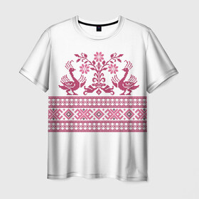 Мужская футболка 3D с принтом Вышивка 36 в Белгороде, 100% полиэфир | прямой крой, круглый вырез горловины, длина до линии бедер | Тематика изображения на принте: belarus | беларусь | вышивка