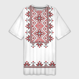 Платье-футболка 3D с принтом Вышивка 41 в Белгороде,  |  | belarus | беларусь | вышивка