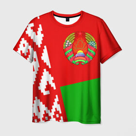 Мужская футболка 3D с принтом Беларусь 2 в Белгороде, 100% полиэфир | прямой крой, круглый вырез горловины, длина до линии бедер | belarus | беларусь