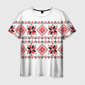 Мужская футболка 3D с принтом Вышивка 47 в Белгороде, 100% полиэфир | прямой крой, круглый вырез горловины, длина до линии бедер | belarus | беларусь | вышивка