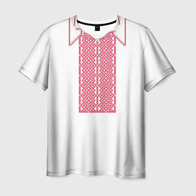 Мужская футболка 3D с принтом Вышивка 55 в Белгороде, 100% полиэфир | прямой крой, круглый вырез горловины, длина до линии бедер | Тематика изображения на принте: belarus | беларусь | вышивка