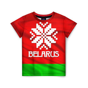 Детская футболка 3D с принтом Belarus в Белгороде, 100% гипоаллергенный полиэфир | прямой крой, круглый вырез горловины, длина до линии бедер, чуть спущенное плечо, ткань немного тянется | Тематика изображения на принте: belarus | беларусь