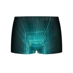 Мужские трусы 3D с принтом Цифровой тоннель в Белгороде, 50% хлопок, 50% полиэстер | классическая посадка, на поясе мягкая тканевая резинка | глубины сознания | интернет | коридор | матрица | оптическая иллюзия | секрет | сеть | тайна | тоннель