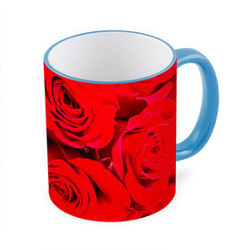 Кружка 3D с принтом Розы в Белгороде, керамика | ёмкость 330 мл | Тематика изображения на принте: букет | красная | лепестки | роза | цветы