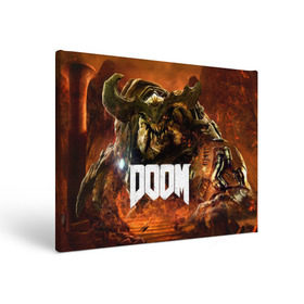 Холст прямоугольный с принтом Doom 4 Hell Cyberdemon в Белгороде, 100% ПВХ |  | Тематика изображения на принте: cyberdemon | demon | doom | hell | дум