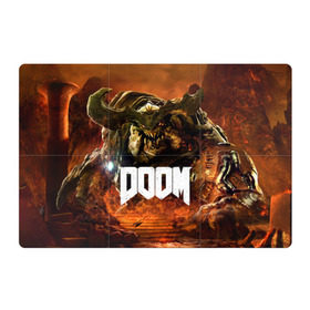Магнитный плакат 3Х2 с принтом Doom 4 Hell Cyberdemon в Белгороде, Полимерный материал с магнитным слоем | 6 деталей размером 9*9 см | Тематика изображения на принте: cyberdemon | demon | doom | hell | дум