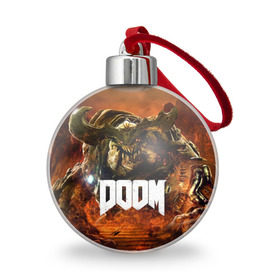 Ёлочный шар с принтом Doom 4 Hell Cyberdemon в Белгороде, Пластик | Диаметр: 77 мм | Тематика изображения на принте: cyberdemon | demon | doom | hell | дум