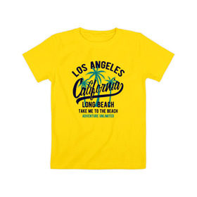 Детская футболка хлопок с принтом California в Белгороде, 100% хлопок | круглый вырез горловины, полуприлегающий силуэт, длина до линии бедер | california