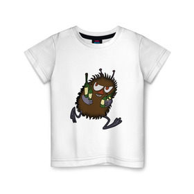 Детская футболка хлопок с принтом Вонючка Стинки с бутылками в Белгороде, 100% хлопок | круглый вырез горловины, полуприлегающий силуэт, длина до линии бедер | Тематика изображения на принте: муми тролль