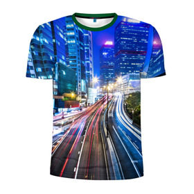 Мужская футболка 3D спортивная с принтом Гонконг в Белгороде, 100% полиэстер с улучшенными характеристиками | приталенный силуэт, круглая горловина, широкие плечи, сужается к линии бедра | asia | china | hong kong | night city | азия | гонконг | движение | жизнь | китай | кнр | ночной город | пекин | трафик | финансовый центр мира | центр торговли