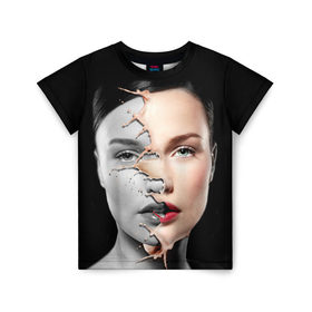 Детская футболка 3D с принтом Сюрреализм 3 в Белгороде, 100% гипоаллергенный полиэфир | прямой крой, круглый вырез горловины, длина до линии бедер, чуть спущенное плечо, ткань немного тянется | Тематика изображения на принте: девушка | сюрреализм