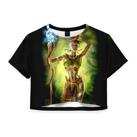 Женская футболка 3D укороченная с принтом Superheroine 4 в Белгороде, 100% полиэстер | круглая горловина, длина футболки до линии талии, рукава с отворотами | 