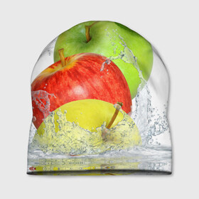 Шапка 3D с принтом Яблоки в Белгороде, 100% полиэстер | универсальный размер, печать по всей поверхности изделия | фрукты | яблоки