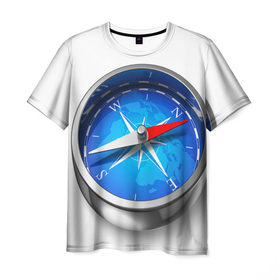 Мужская футболка 3D с принтом Компас в Белгороде, 100% полиэфир | прямой крой, круглый вырез горловины, длина до линии бедер | география | компас | часть света