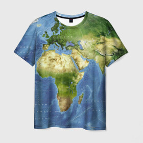 Мужская футболка 3D с принтом Карта в Белгороде, 100% полиэфир | прямой крой, круглый вырез горловины, длина до линии бедер | map | world | карта | мир