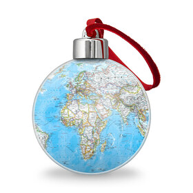 Ёлочный шар с принтом Карта 2 в Белгороде, Пластик | Диаметр: 77 мм | Тематика изображения на принте: map | world | карта | мир