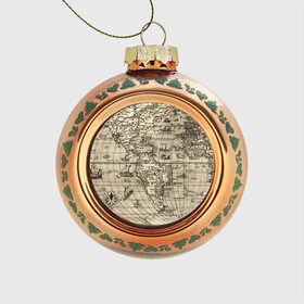 Стеклянный ёлочный шар с принтом Карта 15 в Белгороде, Стекло | Диаметр: 80 мм | Тематика изображения на принте: map | world | карта | мир