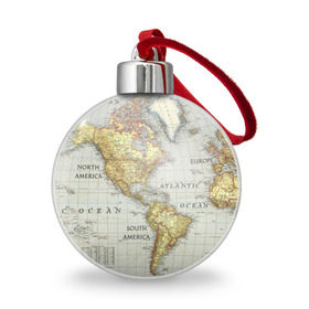 Ёлочный шар с принтом Карта 16 в Белгороде, Пластик | Диаметр: 77 мм | Тематика изображения на принте: map | world | карта | мир