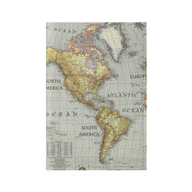 Обложка для паспорта матовая кожа с принтом Карта 16 в Белгороде, натуральная матовая кожа | размер 19,3 х 13,7 см; прозрачные пластиковые крепления | Тематика изображения на принте: map | world | карта | мир