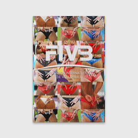 Обложка для паспорта матовая кожа с принтом Волейбол 1 в Белгороде, натуральная матовая кожа | размер 19,3 х 13,7 см; прозрачные пластиковые крепления | Тематика изображения на принте: fiv3 | volleyball | волейбол