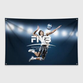 Флаг-баннер с принтом Волейбол 4 в Белгороде, 100% полиэстер | размер 67 х 109 см, плотность ткани — 95 г/м2; по краям флага есть четыре люверса для крепления | fiv3 | volleyball | волейбол