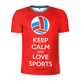 Мужская футболка 3D спортивная с принтом Волейбол 5 в Белгороде, 100% полиэстер с улучшенными характеристиками | приталенный силуэт, круглая горловина, широкие плечи, сужается к линии бедра | keep calm | volleyball | волейбол