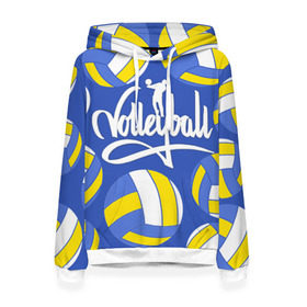 Женская толстовка 3D с принтом Волейбол 6 в Белгороде, 100% полиэстер  | двухслойный капюшон со шнурком для регулировки, мягкие манжеты на рукавах и по низу толстовки, спереди карман-кенгуру с мягким внутренним слоем. | volleyball | волейбол