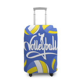 Чехол для чемодана 3D с принтом Волейбол 6 в Белгороде, 86% полиэфир, 14% спандекс | двустороннее нанесение принта, прорези для ручек и колес | volleyball | волейбол