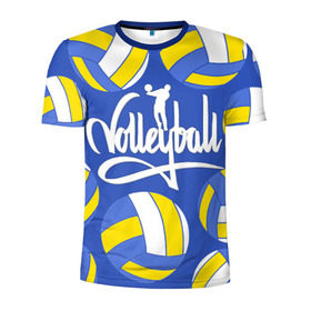Мужская футболка 3D спортивная с принтом Волейбол 6 в Белгороде, 100% полиэстер с улучшенными характеристиками | приталенный силуэт, круглая горловина, широкие плечи, сужается к линии бедра | volleyball | волейбол