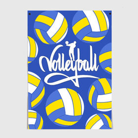 Постер с принтом Волейбол 6 в Белгороде, 100% бумага
 | бумага, плотность 150 мг. Матовая, но за счет высокого коэффициента гладкости имеет небольшой блеск и дает на свету блики, но в отличии от глянцевой бумаги не покрыта лаком | volleyball | волейбол
