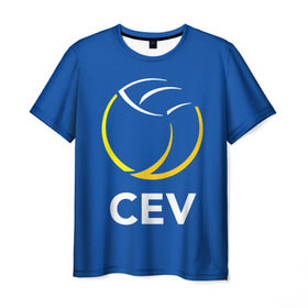 Мужская футболка 3D с принтом Волейбол 19 в Белгороде, 100% полиэфир | прямой крой, круглый вырез горловины, длина до линии бедер | Тематика изображения на принте: cev | volleyball | волейбол