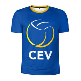 Мужская футболка 3D спортивная с принтом Волейбол 19 в Белгороде, 100% полиэстер с улучшенными характеристиками | приталенный силуэт, круглая горловина, широкие плечи, сужается к линии бедра | Тематика изображения на принте: cev | volleyball | волейбол