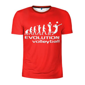 Мужская футболка 3D спортивная с принтом Волейбол 23 в Белгороде, 100% полиэстер с улучшенными характеристиками | приталенный силуэт, круглая горловина, широкие плечи, сужается к линии бедра | Тематика изображения на принте: evolution | volleyball | волейбол