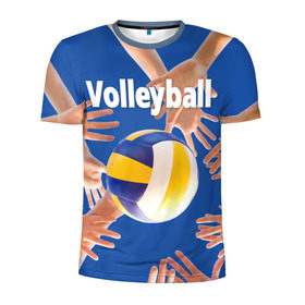 Мужская футболка 3D спортивная с принтом Волейбол 24 в Белгороде, 100% полиэстер с улучшенными характеристиками | приталенный силуэт, круглая горловина, широкие плечи, сужается к линии бедра | volleyball | волейбол