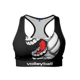 Женский спортивный топ 3D с принтом Волейбол 25 в Белгороде, 82% полиэстер, 18% спандекс Ткань безопасна для здоровья, позволяет коже дышать, не мнется и не растягивается |  | volleyball | волейбол
