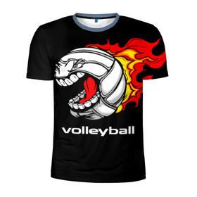 Мужская футболка 3D спортивная с принтом Волейбол 26 в Белгороде, 100% полиэстер с улучшенными характеристиками | приталенный силуэт, круглая горловина, широкие плечи, сужается к линии бедра | Тематика изображения на принте: volleyball | волейбол