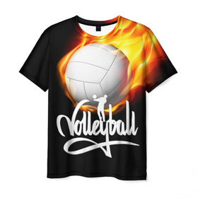 Мужская футболка 3D с принтом Волейбол 28 в Белгороде, 100% полиэфир | прямой крой, круглый вырез горловины, длина до линии бедер | Тематика изображения на принте: volleyball | волейбол