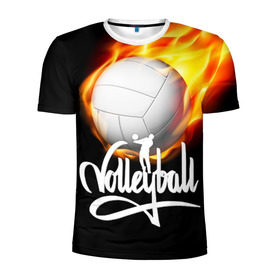 Мужская футболка 3D спортивная с принтом Волейбол 28 в Белгороде, 100% полиэстер с улучшенными характеристиками | приталенный силуэт, круглая горловина, широкие плечи, сужается к линии бедра | volleyball | волейбол
