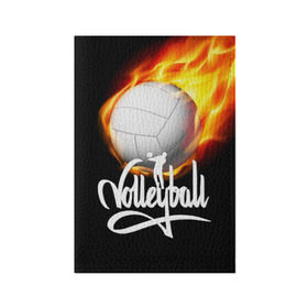 Обложка для паспорта матовая кожа с принтом Волейбол 28 в Белгороде, натуральная матовая кожа | размер 19,3 х 13,7 см; прозрачные пластиковые крепления | Тематика изображения на принте: volleyball | волейбол