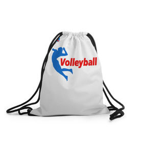 Рюкзак-мешок 3D с принтом Волейбол 31 в Белгороде, 100% полиэстер | плотность ткани — 200 г/м2, размер — 35 х 45 см; лямки — толстые шнурки, застежка на шнуровке, без карманов и подкладки | volleyball | волейбол