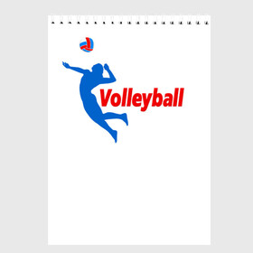 Скетчбук с принтом Волейбол 31 в Белгороде, 100% бумага
 | 48 листов, плотность листов — 100 г/м2, плотность картонной обложки — 250 г/м2. Листы скреплены сверху удобной пружинной спиралью | volleyball | волейбол