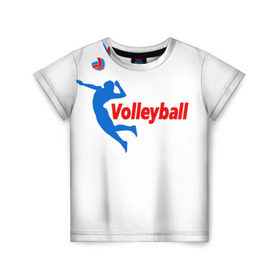 Детская футболка 3D с принтом Волейбол 31 в Белгороде, 100% гипоаллергенный полиэфир | прямой крой, круглый вырез горловины, длина до линии бедер, чуть спущенное плечо, ткань немного тянется | volleyball | волейбол