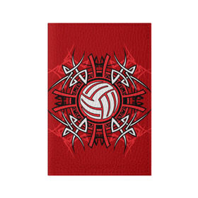 Обложка для паспорта матовая кожа с принтом Волейбол 34 в Белгороде, натуральная матовая кожа | размер 19,3 х 13,7 см; прозрачные пластиковые крепления | volleyball | волейбол