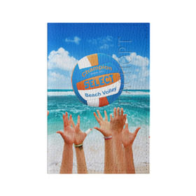 Обложка для паспорта матовая кожа с принтом Волейбол 37 в Белгороде, натуральная матовая кожа | размер 19,3 х 13,7 см; прозрачные пластиковые крепления | champion | select | volleyball | волейбол