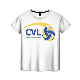 Женская футболка 3D с принтом Волейбол 39 в Белгороде, 100% полиэфир ( синтетическое хлопкоподобное полотно) | прямой крой, круглый вырез горловины, длина до линии бедер | cvl | volleyball | волейбол