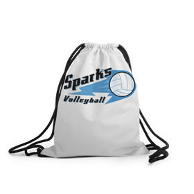 Рюкзак-мешок 3D с принтом Волейбол 50 в Белгороде, 100% полиэстер | плотность ткани — 200 г/м2, размер — 35 х 45 см; лямки — толстые шнурки, застежка на шнуровке, без карманов и подкладки | sparks | volleyball | волейбол