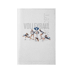 Обложка для паспорта матовая кожа с принтом Волейбол 64 в Белгороде, натуральная матовая кожа | размер 19,3 х 13,7 см; прозрачные пластиковые крепления | Тематика изображения на принте: 